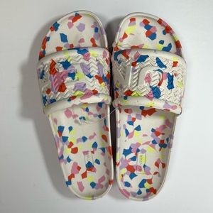 Hunter Women's Bloom Algae Marble Slide Sandals